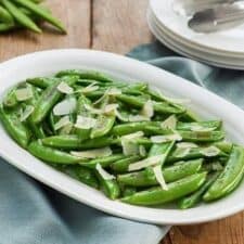 Sugar snaps uit de oven