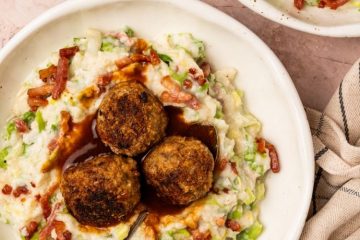 Andijviestamppot met gehaktballetjes