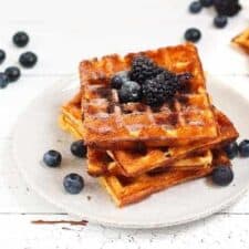 Wafels met blauwe bessen.
