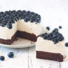 Monchoutaart met brownie bodem