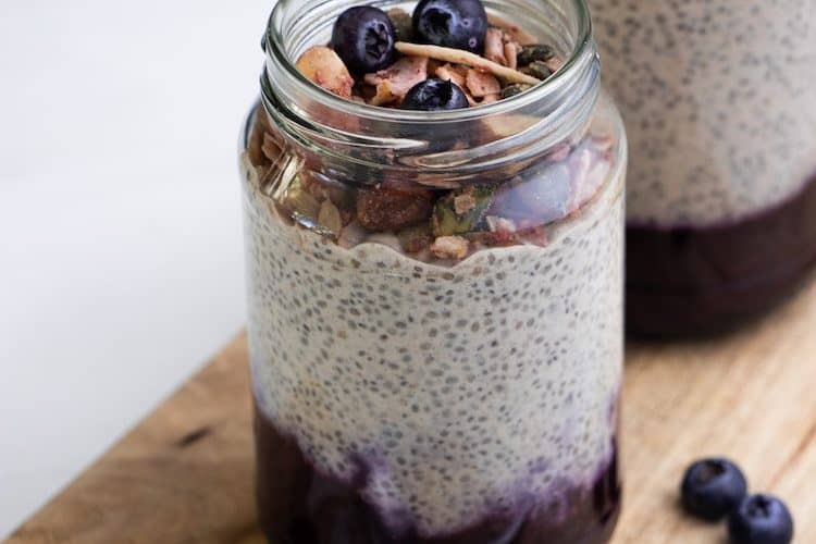 Chiapudding met blauwe bessen