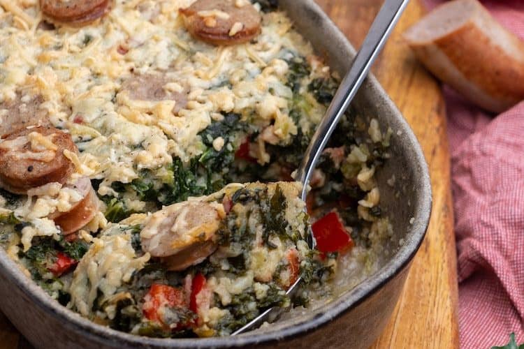 Ovenschotel met boerenkool en worst