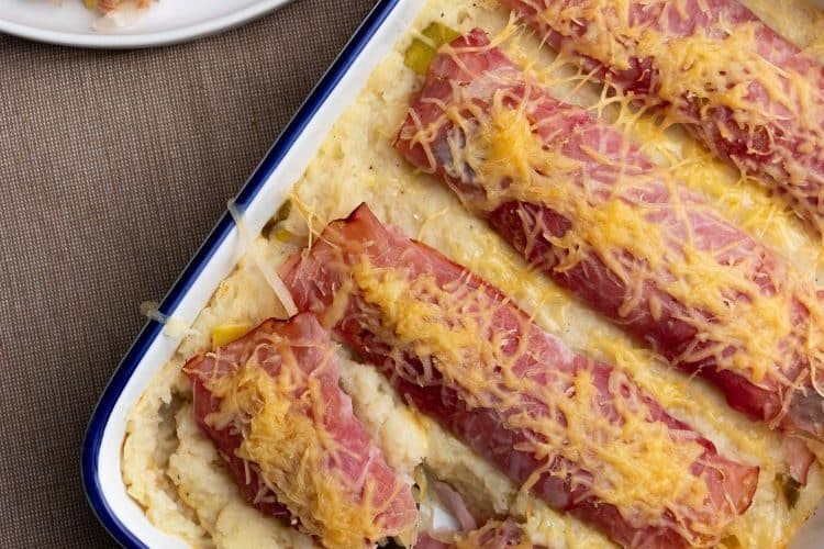 Zuurkoolrolletjes met ham en kaas