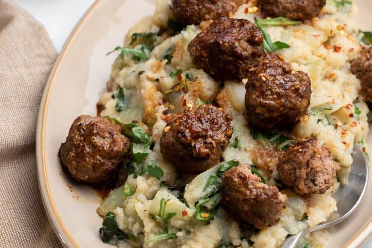 Paksoistamppot met gehaktballetjes