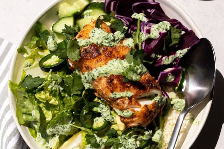 Koolhydraatarme taco bowl met vis