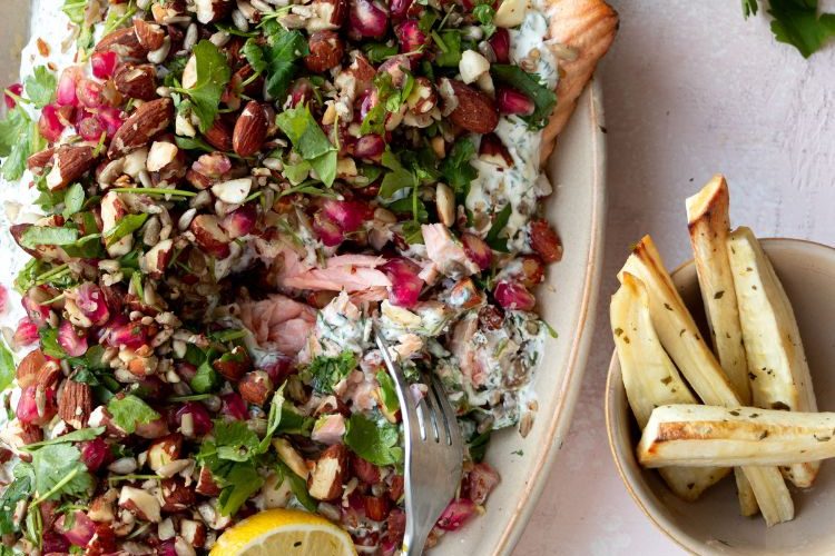 Zalm uit de oven met romige dillesaus