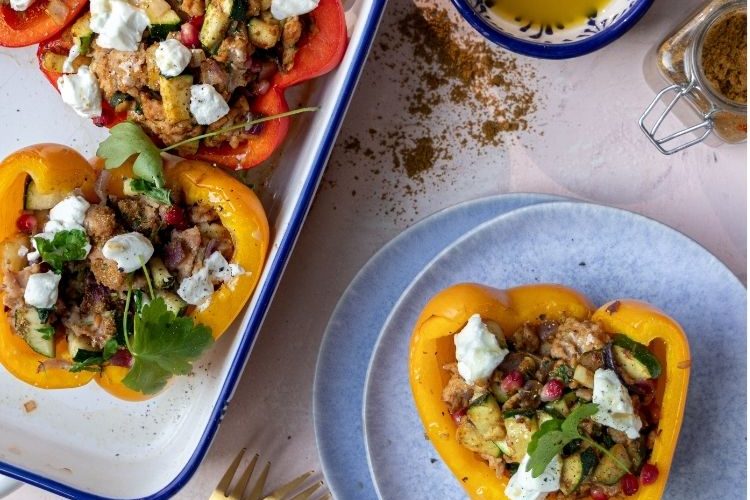 Gevulde paprika met Midden-Oosters gehakt