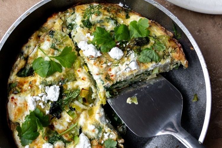 Groene groente frittata