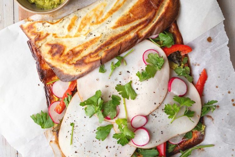 Koolhydraatarm cottage cheese flatbread