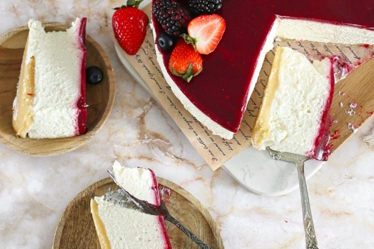 Koolhydraatarme no bake cheesecake