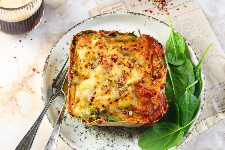 Ontbijtquiche met spinazie en kaas