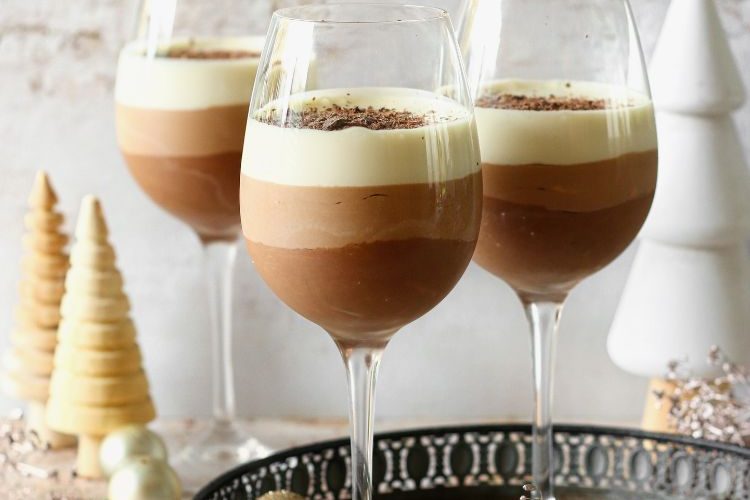 Trio van chocolademousse (zonder ei)