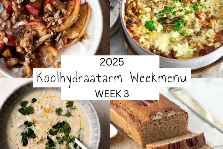 Koolhydraatarm weekmenu week 3 – 2025