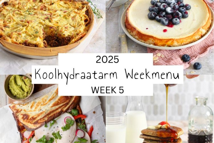 Koolhydraatarm weekmenu week 5 – 2025