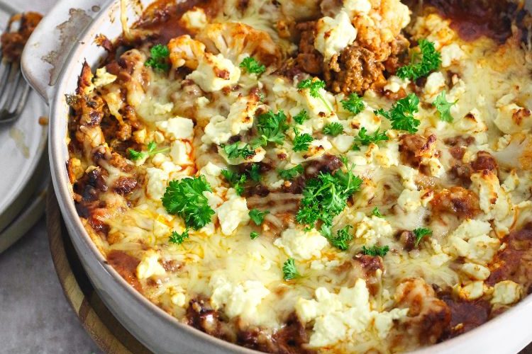 Ovenschotel met bloemkool en feta