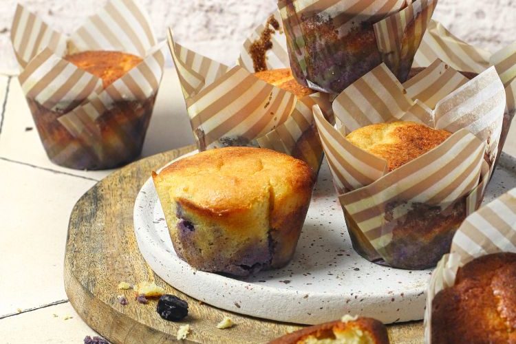 Cottage cheese muffins met bessen