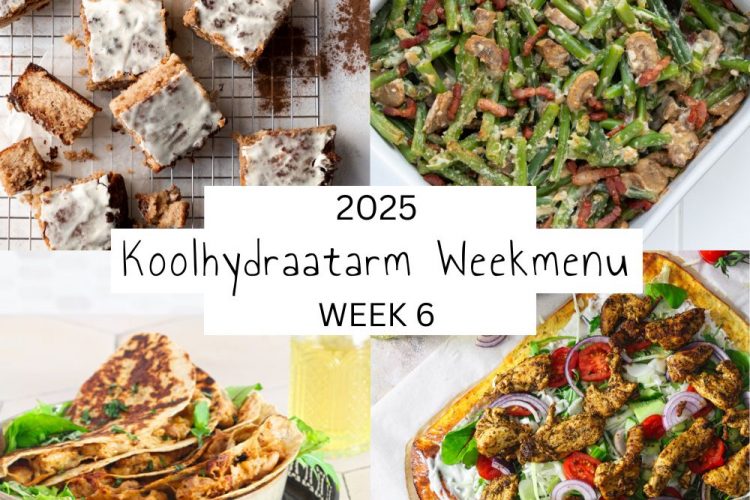 Koolhydraatarm weekmenu week 6 – 2025