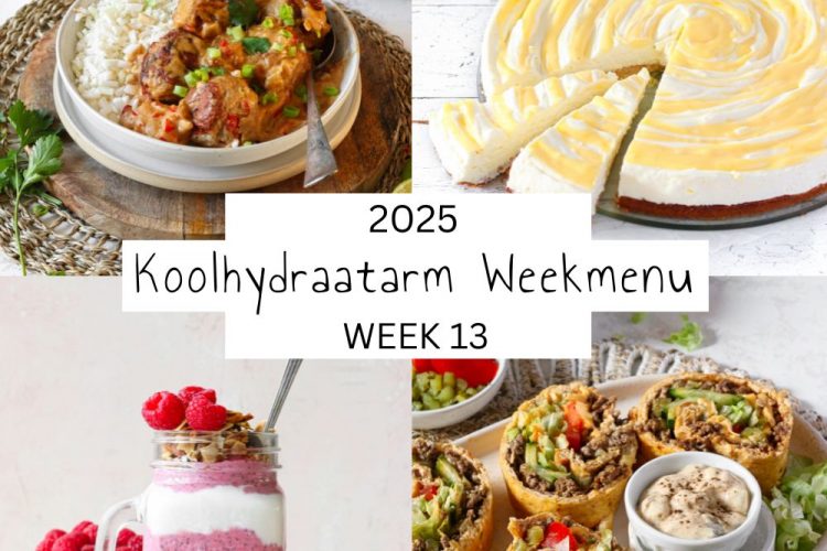 Koolhydraatarm weekmenu week 13 – 2025