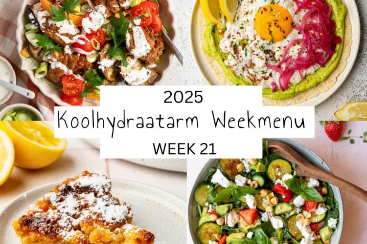 Koolhydraatarm weekmenu week 21 – 2025