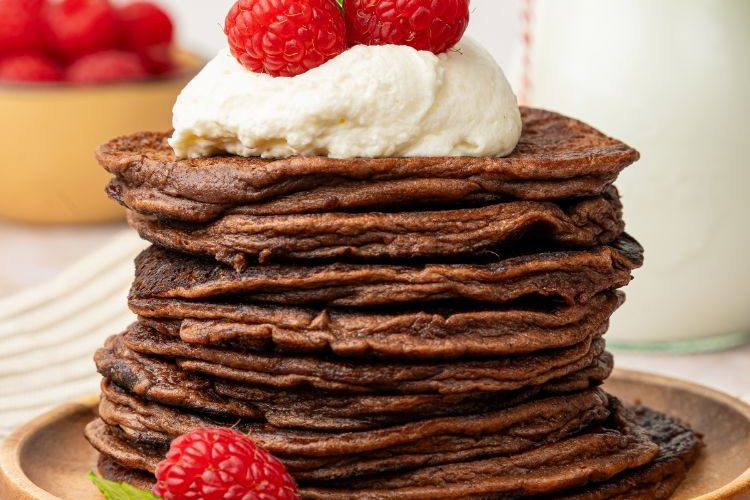 Cottage cheese pancakes met cacao