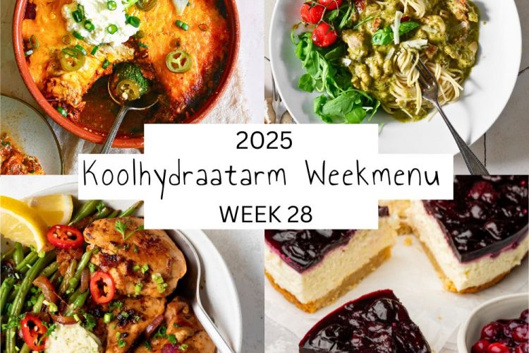 Koolhydraatarm weekmenu week 28 – 2025