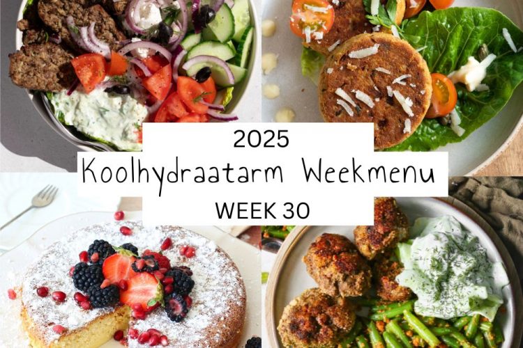Koolhydraatarm weekmenu week 30 – 2025