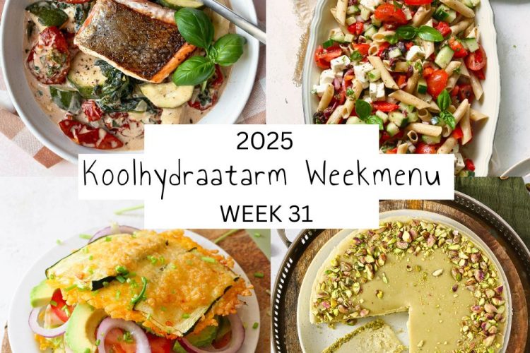 Koolhydraatarm weekmenu week 31 – 2025