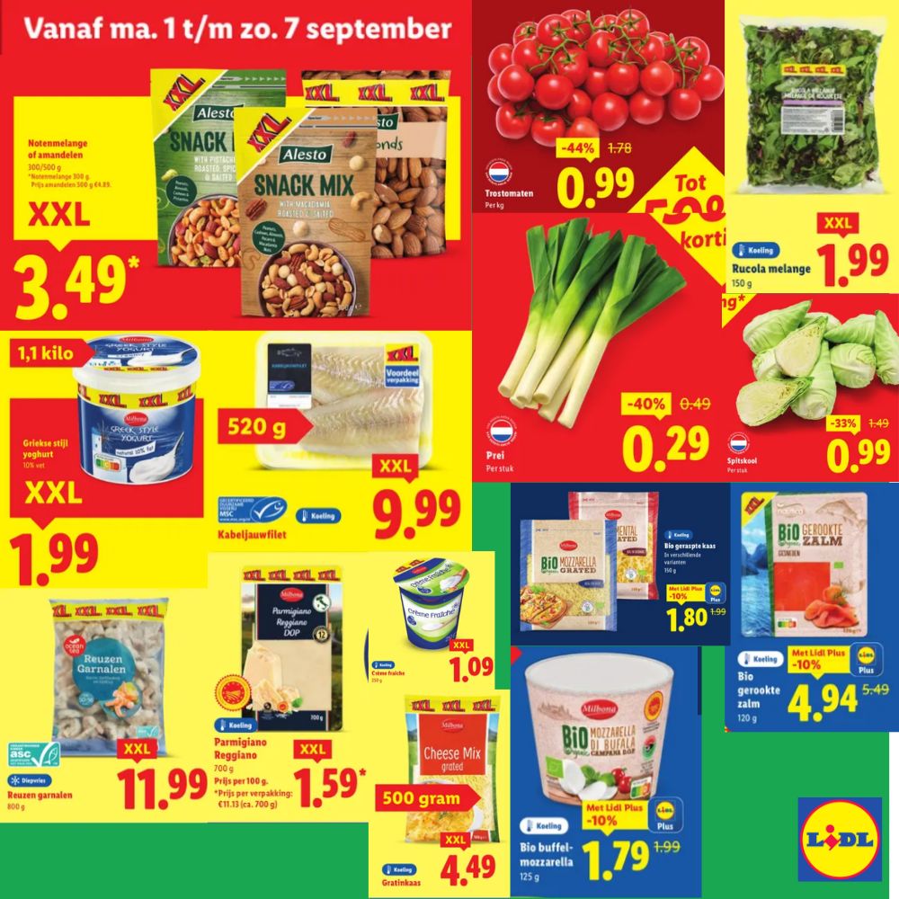 Producten die in week 36 bij Lidl in de aanbieding zijn.