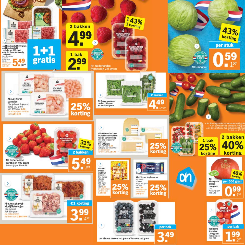Alle koolhydraatarme producten in de aanbiedingen bij Albert Heijn in week 32.