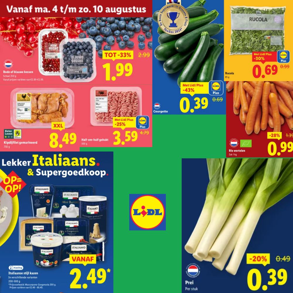 Alle koolhydraatarme producten in de aanbiedingen bij Lidl in week 32.