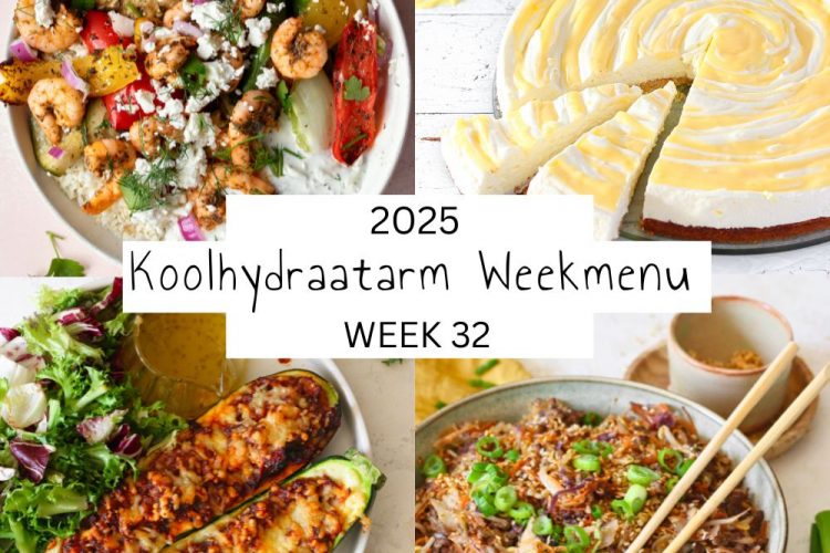 Koolhydraatarm weekmenu week 32 – 2025