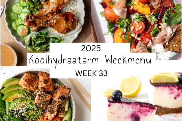 Koolhydraatarm weekmenu week 33 – 2025
