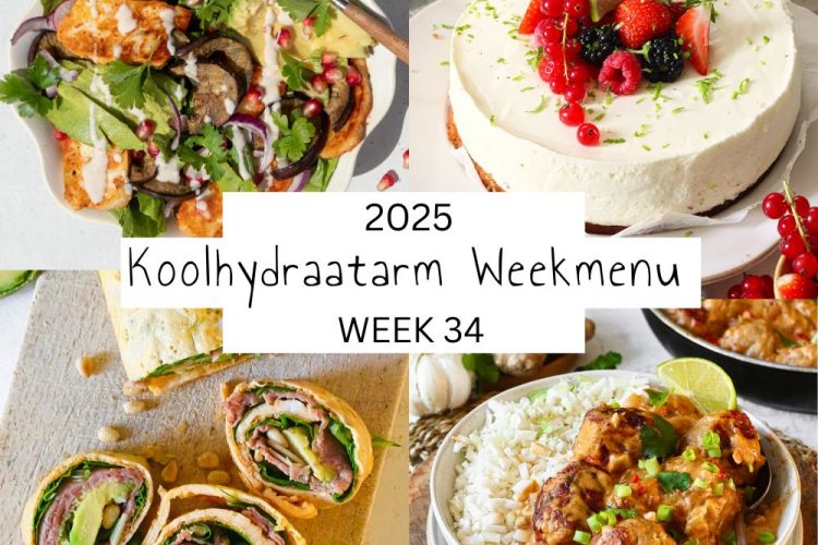 Koolhydraatarm weekmenu week 34 – 2025