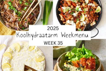 4 voorbeeldfoto's uit het weekmenu week 35 Lowcarbchef.