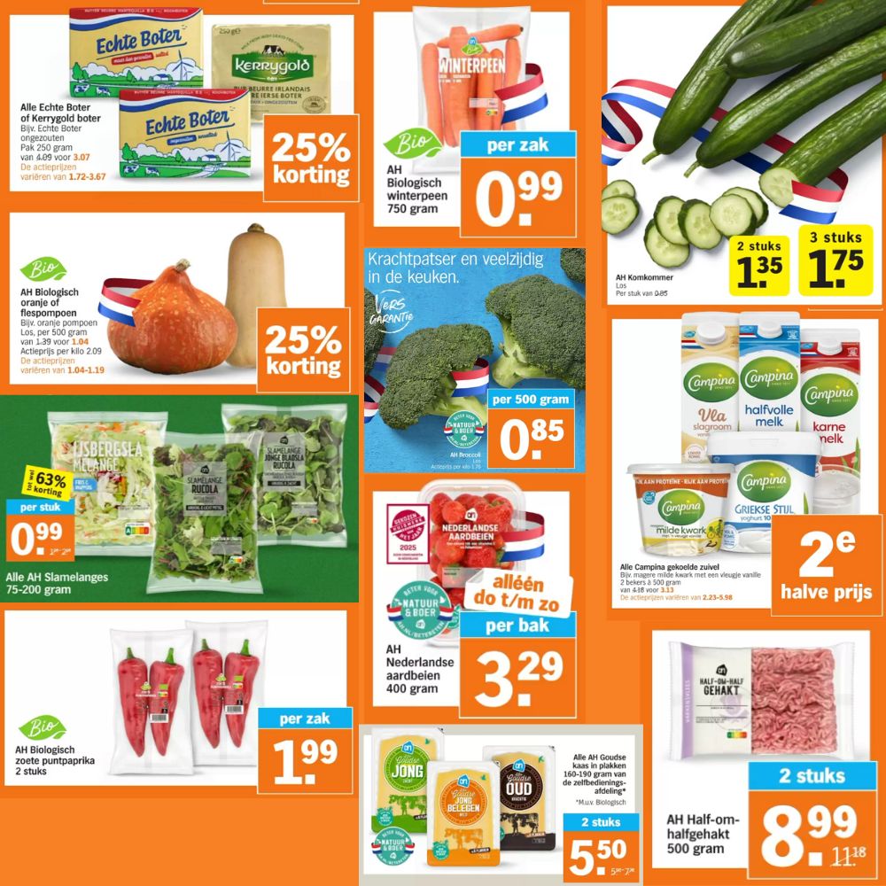 Koolhydraatarme producten in de aanbieding bij AH Week 40.