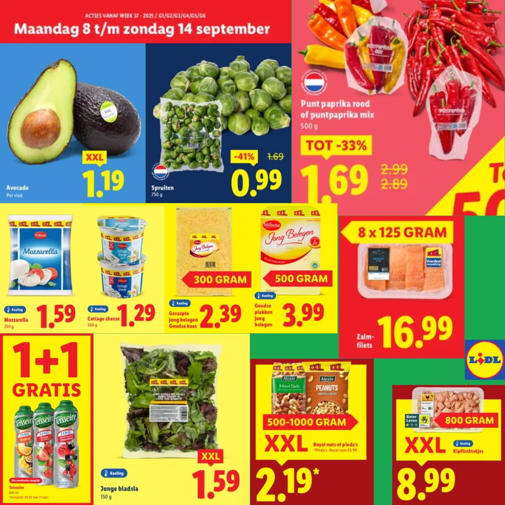 Alle koolhydraatarme producten in de aanbieding bij Lidl in week 37.