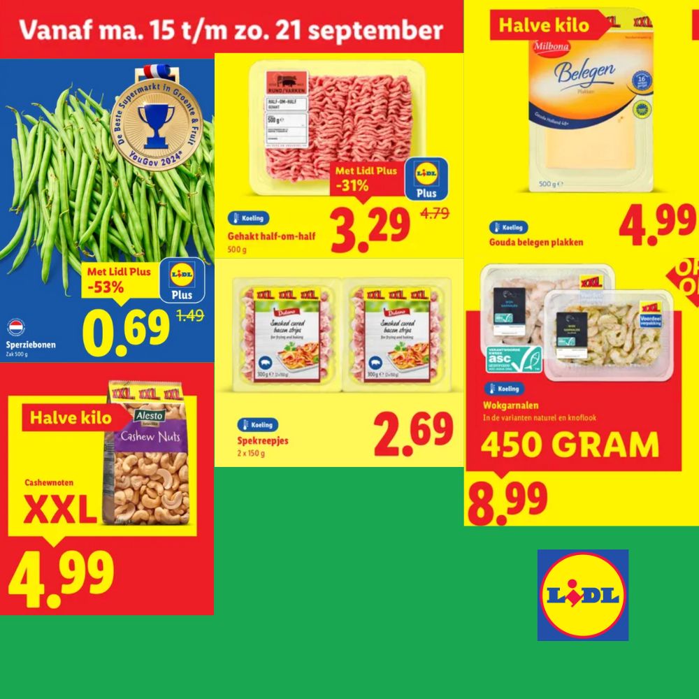Koolhydraatarme producten in de aanbieding bij Lidl.