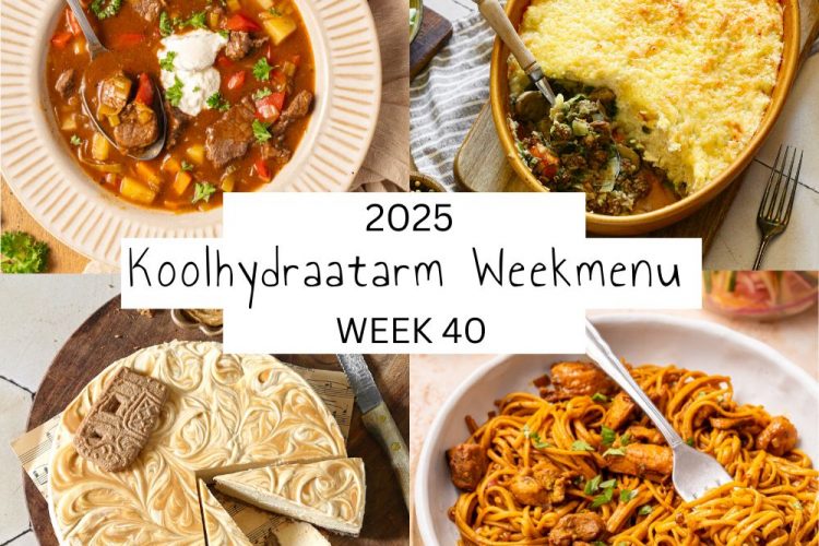 Koolhydraatarm weekmenu week 40 – 2025