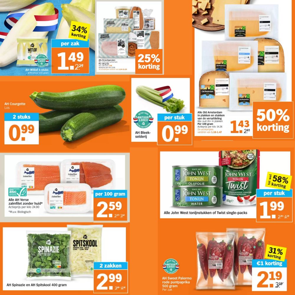 Producten die in de aanbieding zijn bij AH in week 42.