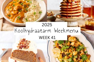 4 voorbeeldmaaltijden uit weekmenu week 41 van Lowcarbchef.