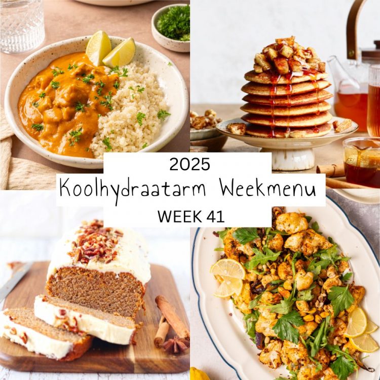 4 voorbeeldmaaltijden uit weekmenu week 41 van Lowcarbchef.
