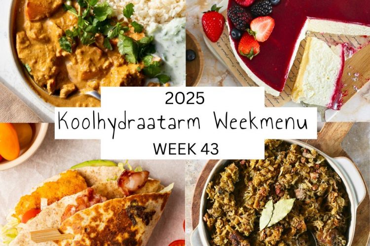 Koolhydraatarm weekmenu week 43 – 2025