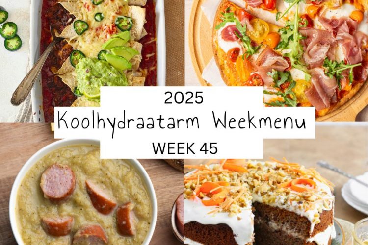 Koolhydraatarm weekmenu week 45 – 2025