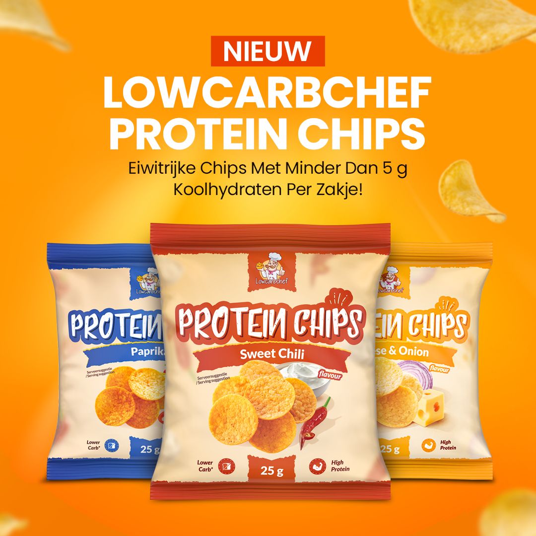 Lowcarbchef protein chips in drie smaken.