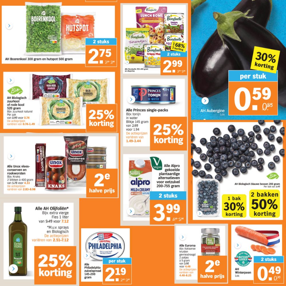Koolhydraatarme producten in de aanbieding bij Albert Heijn