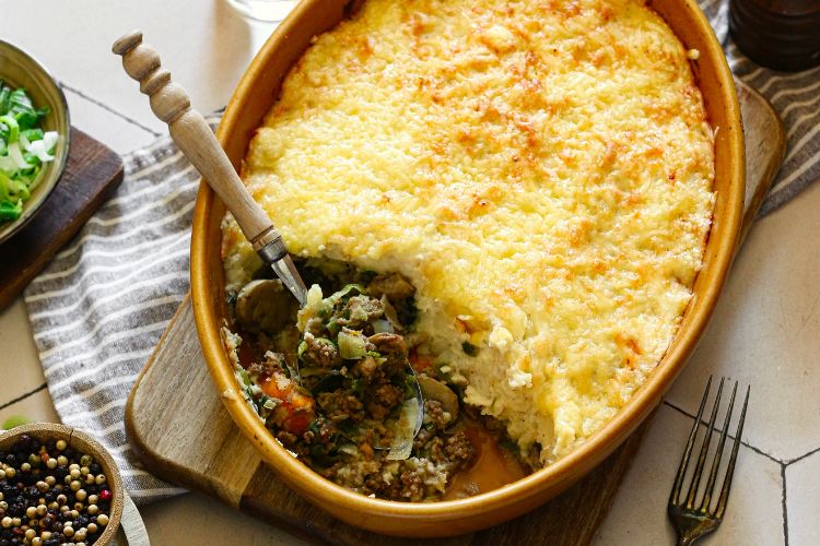 Jachtschotel met gehakt.