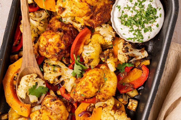 Marokkaanse traybake met kip