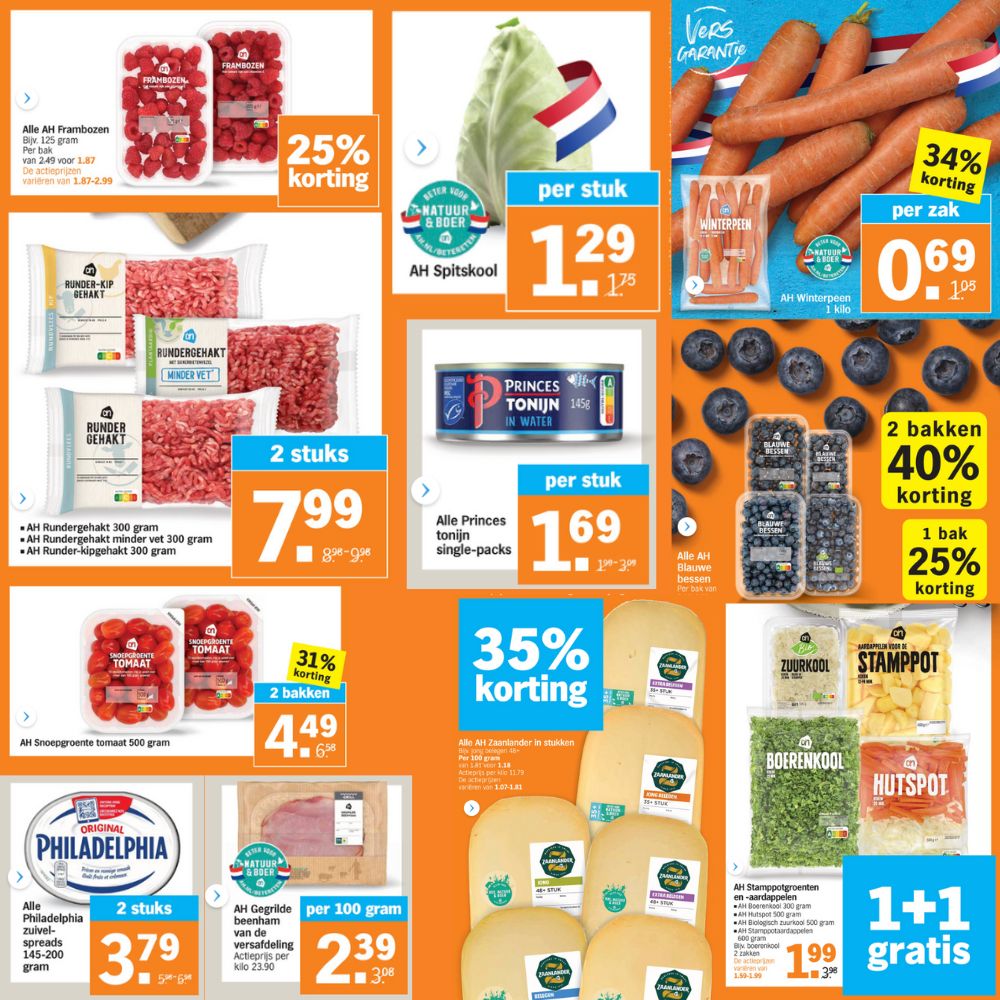 Alle low carb aanbiedingen bij AH in week 50.