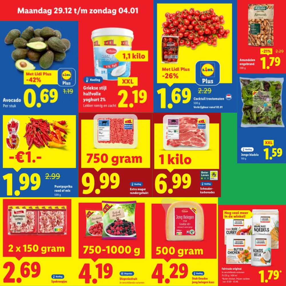 Koolhydraatarme producten in de aanbieding bij Lidl