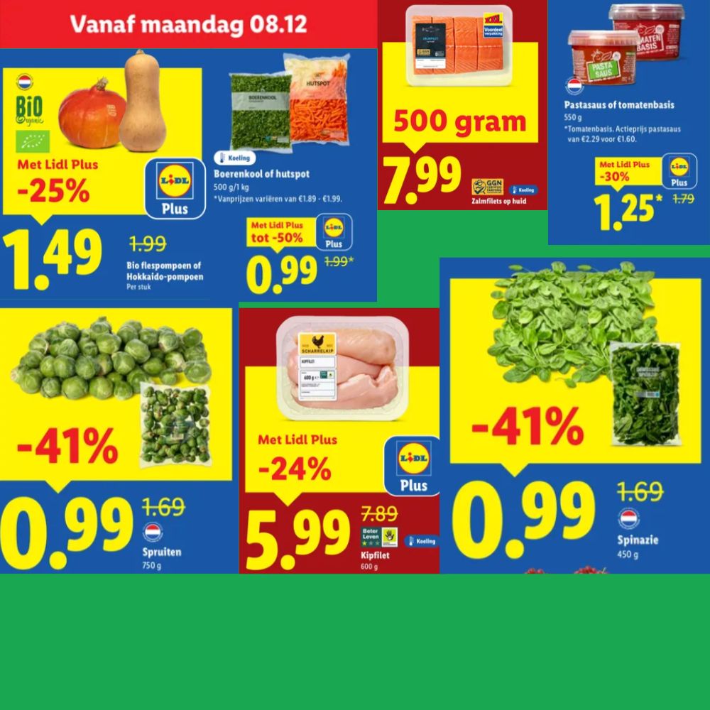 Koolhydraatarme aanbiedingen bij Lidl in Week 50.